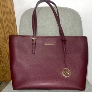 - Michael Kors Burgundy Leather Handbag Purse